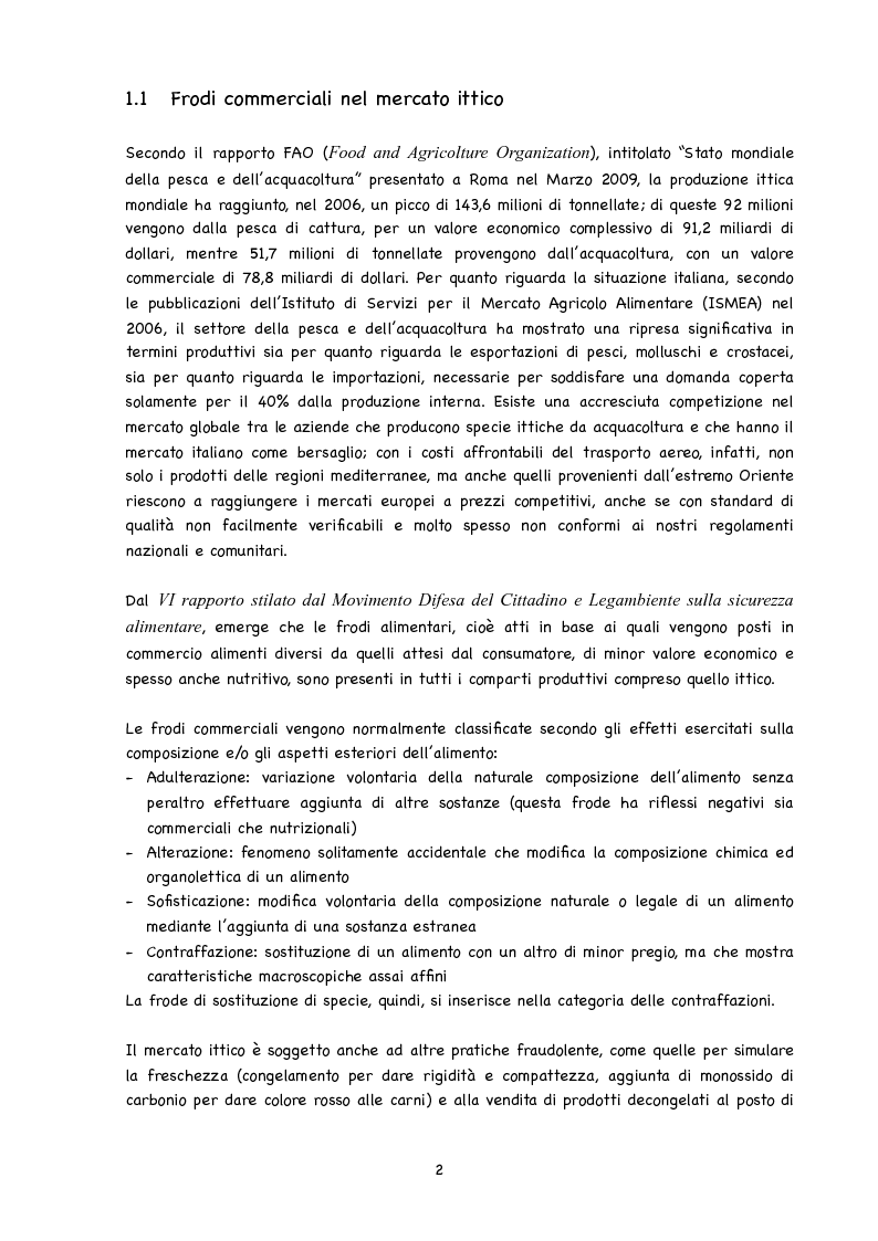 Anteprima della tesi: Identificazione di specie ittiche tramite amplificazione del gene per l'rRNA 5S al fine di rilevare frodi tassonomiche, Pagina 5