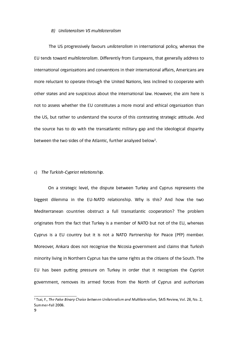 Anteprima della tesi: Il ruolo della NATO in Europe in seguito allo sviluppo della Politica di Sicurezza e Difesa Comune. The role of NATO in Europe after the emergence of the Common Foreign and Security Policy, Pagina 5