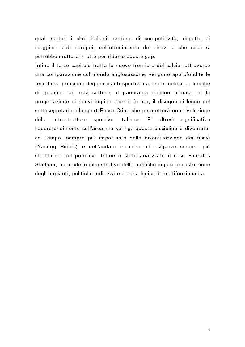 Anteprima della tesi: Il settore del calcio professionistico in Italia: spettacolo e business, Pagina 3