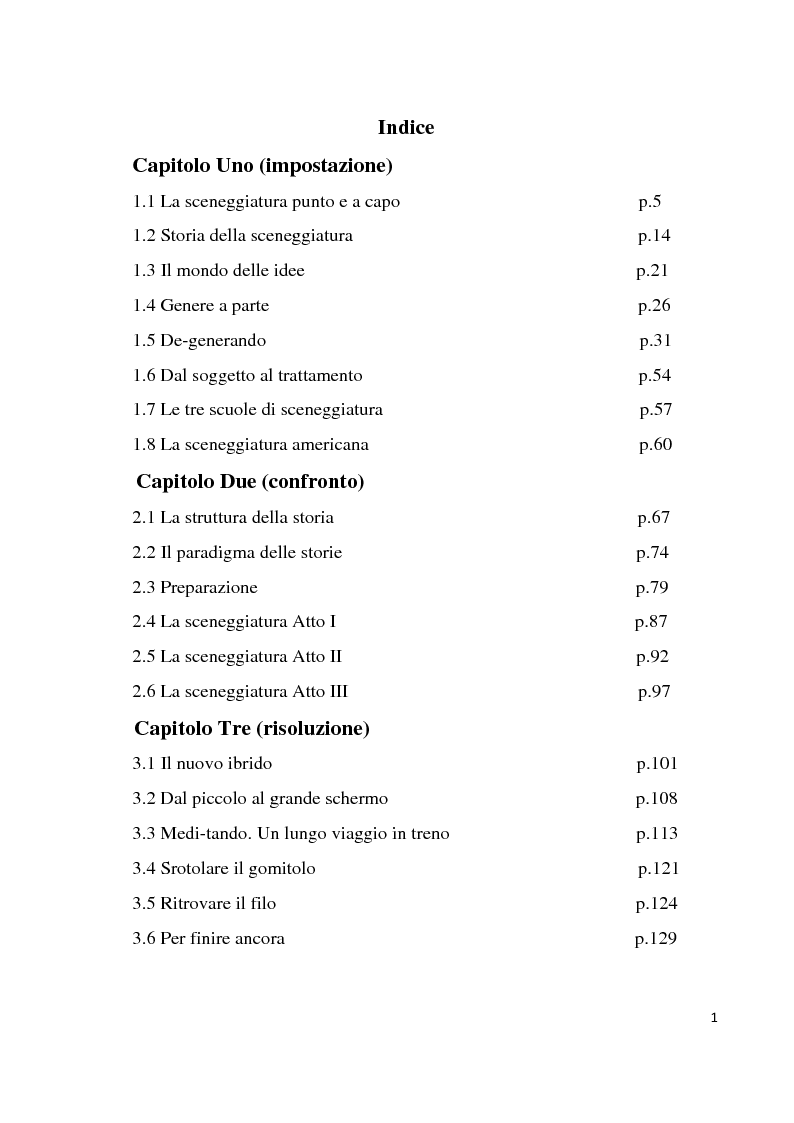 Indice della tesi: La struttura seriale, Pagina 1