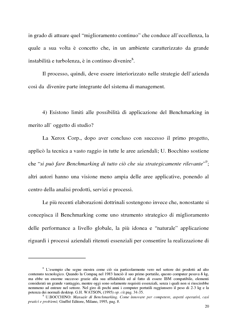 Anteprima della tesi: Benchmarking come strumento a supporto del cambiamento organizzativo. L’ipotesi di applicazione in Elsag Bailey., Pagina 14