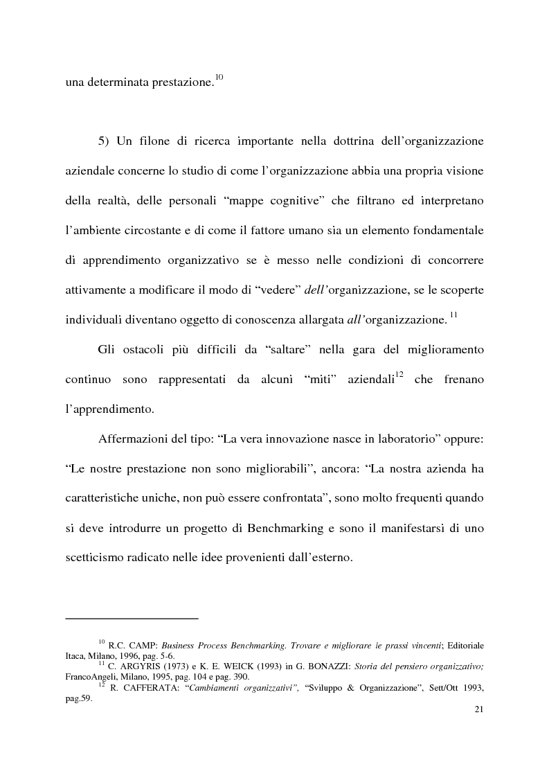 Anteprima della tesi: Benchmarking come strumento a supporto del cambiamento organizzativo. L’ipotesi di applicazione in Elsag Bailey., Pagina 15