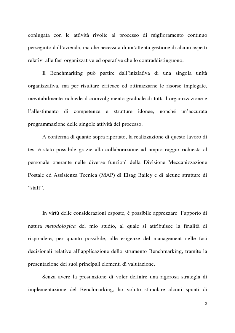 Anteprima della tesi: Benchmarking come strumento a supporto del cambiamento organizzativo. L’ipotesi di applicazione in Elsag Bailey., Pagina 2
