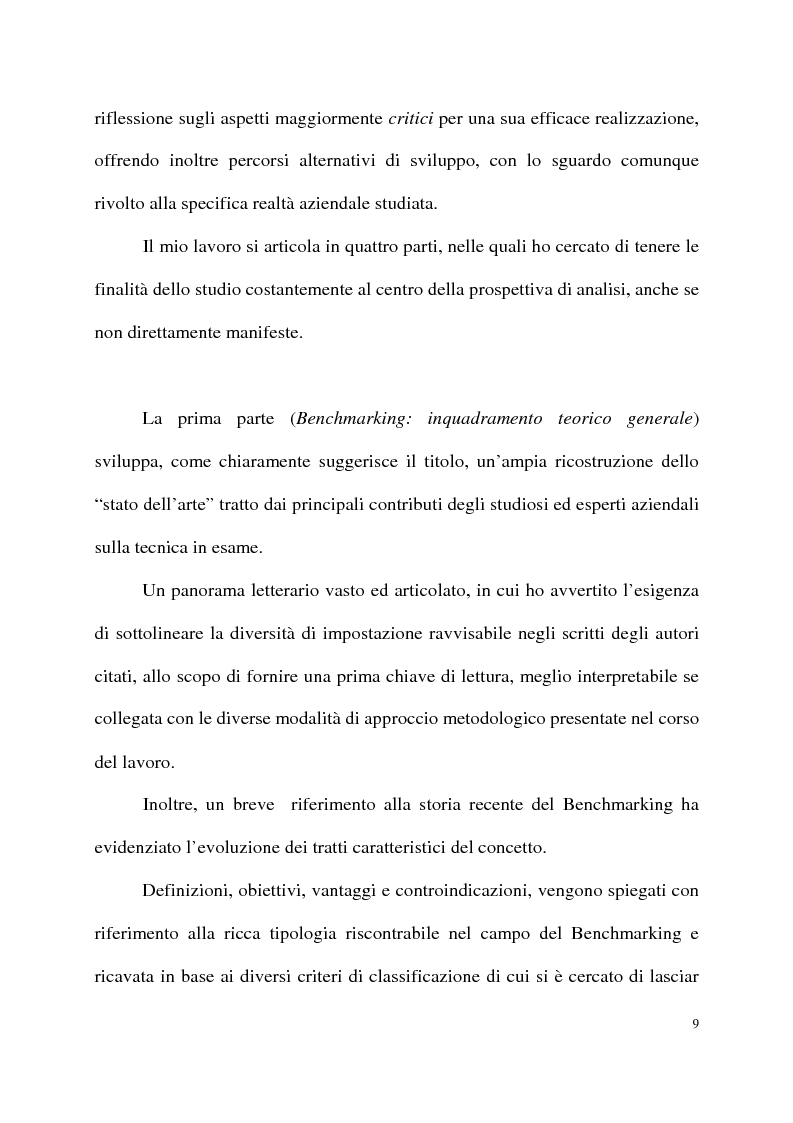 Anteprima della tesi: Benchmarking come strumento a supporto del cambiamento organizzativo. L’ipotesi di applicazione in Elsag Bailey., Pagina 3