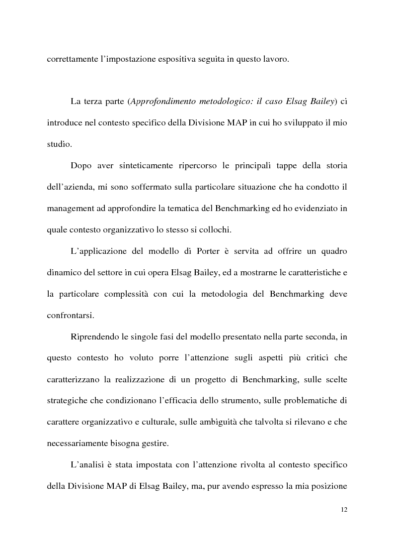 Anteprima della tesi: Benchmarking come strumento a supporto del cambiamento organizzativo. L’ipotesi di applicazione in Elsag Bailey., Pagina 6