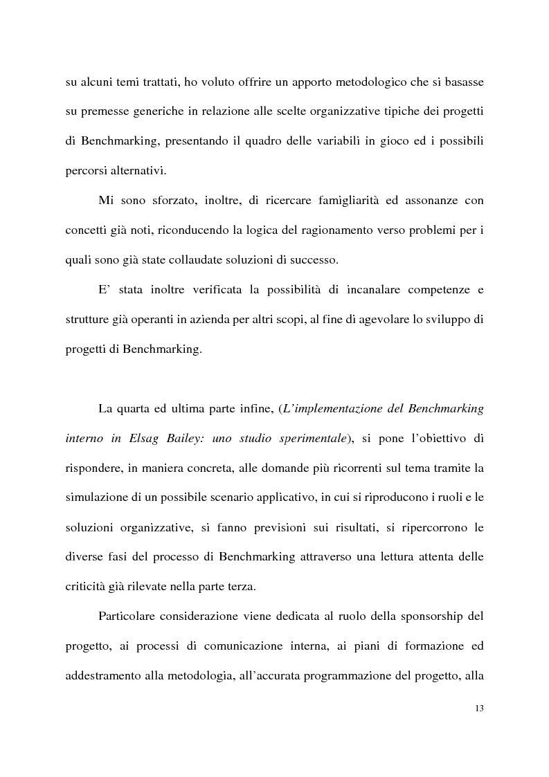 Anteprima della tesi: Benchmarking come strumento a supporto del cambiamento organizzativo. L’ipotesi di applicazione in Elsag Bailey., Pagina 7