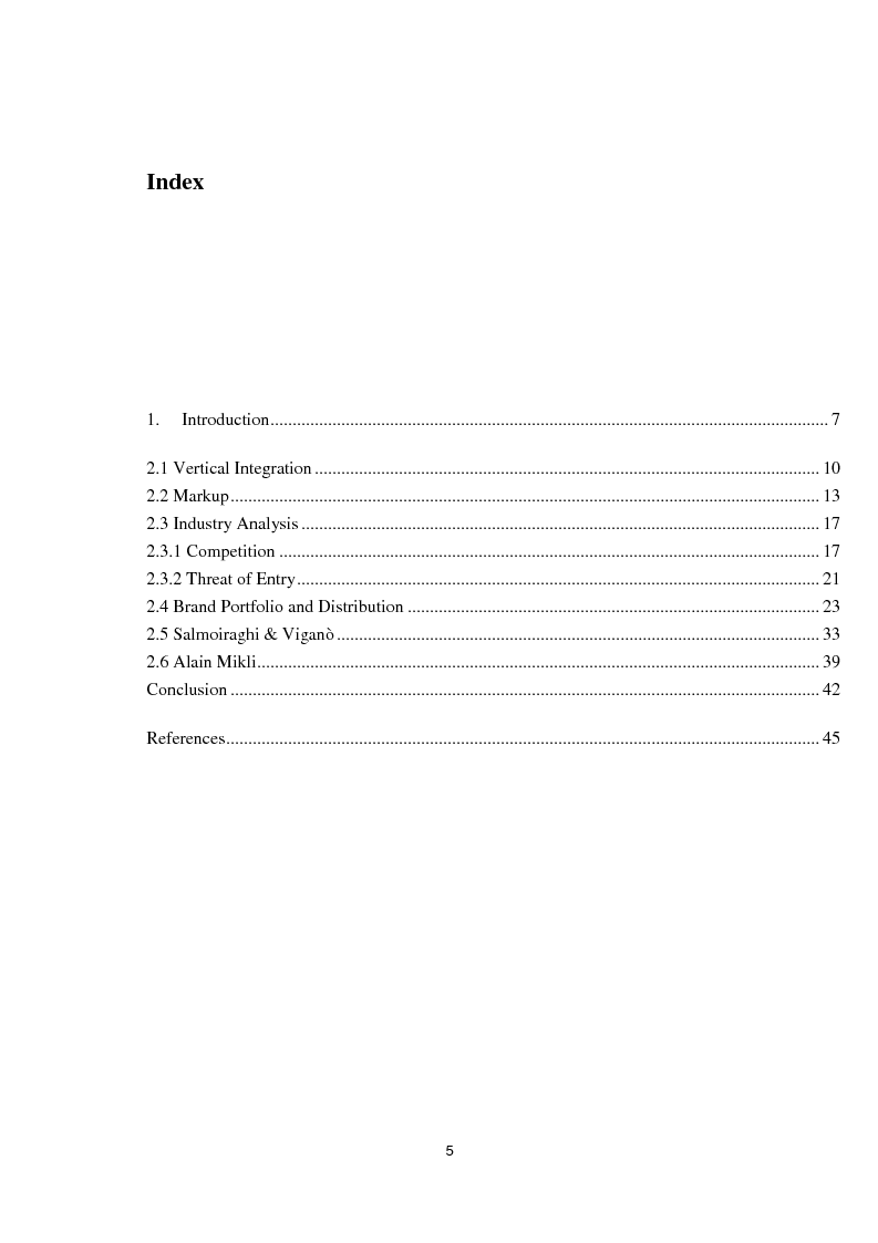 Indice della tesi: The Eyewear Market Luxottica’s Leadership, Strategy and Acquisitions, Pagina 1