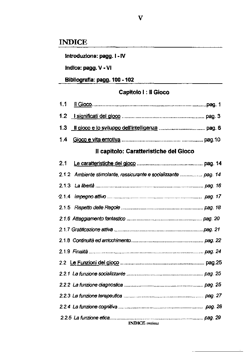 Indice della tesi: Empatia e Gioco, Pagina 1