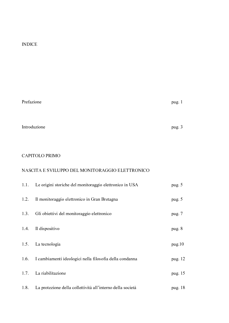 Indice della tesi: Il controllo elettronico e satellitare dei soggetti ammessi ad una sanzione di probation e il ruolo del servizio sociale: l'evoluzione dagli anni '90 ad oggi in Inghilterra, Galles e Scozia, Pagina 1