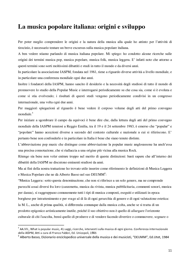 Anteprima della tesi: La follia nella canzone popolare italiana: la musica popolare italiana come strumento di riabilitazione psichiatrica in una esperienza di tirocinio nel Centro Semiresidenziale Vincenzo Chiarugi, Pagina 7