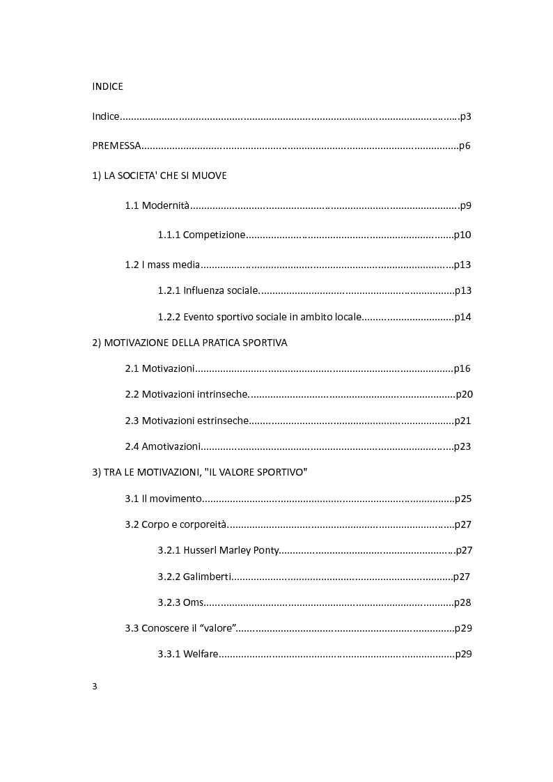 Indice della tesi: La società che si muove, Pagina 1