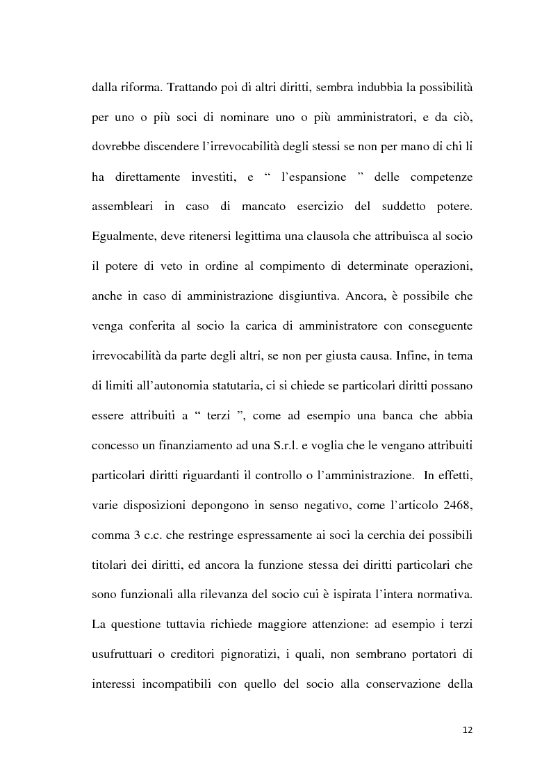 Anteprima della tesi: Amministrazione e controllo nella Società a Responsabilità Limitata, Pagina 9