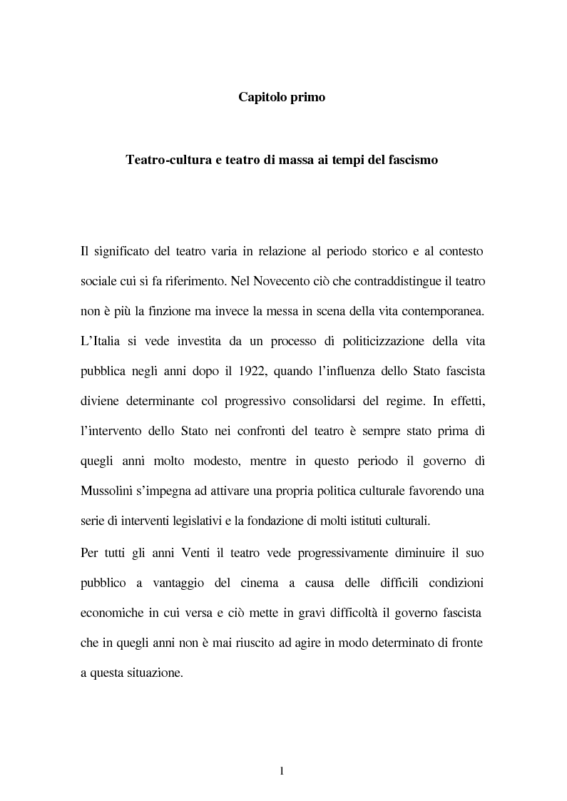 Anteprima della tesi: Il fascismo e il teatro, Pagina 3