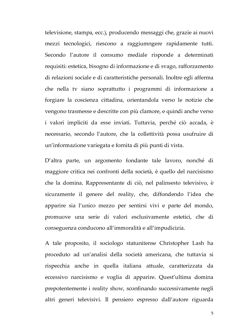 Anteprima della tesi: Neotelevisione e reality show: commistione tra i generi televisivi, Pagina 3