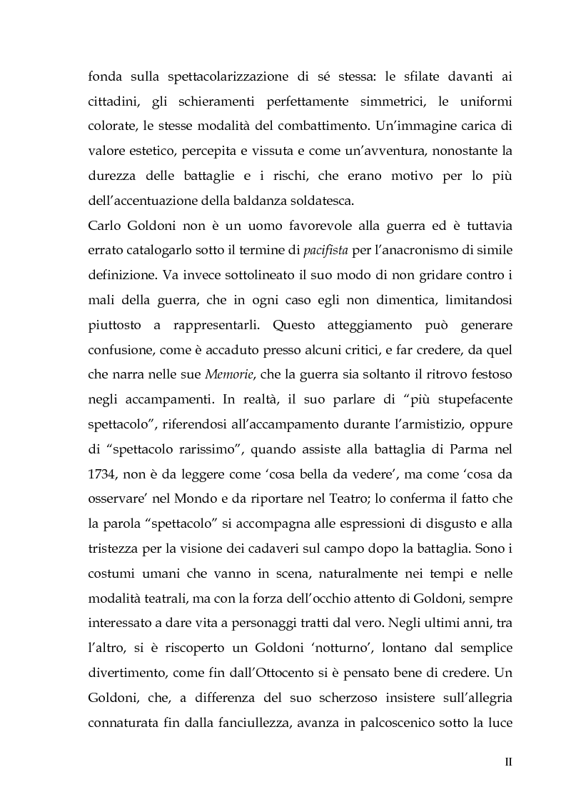 Anteprima della tesi: Lo "spettacolo" della guerra in Goldoni, Pagina 3