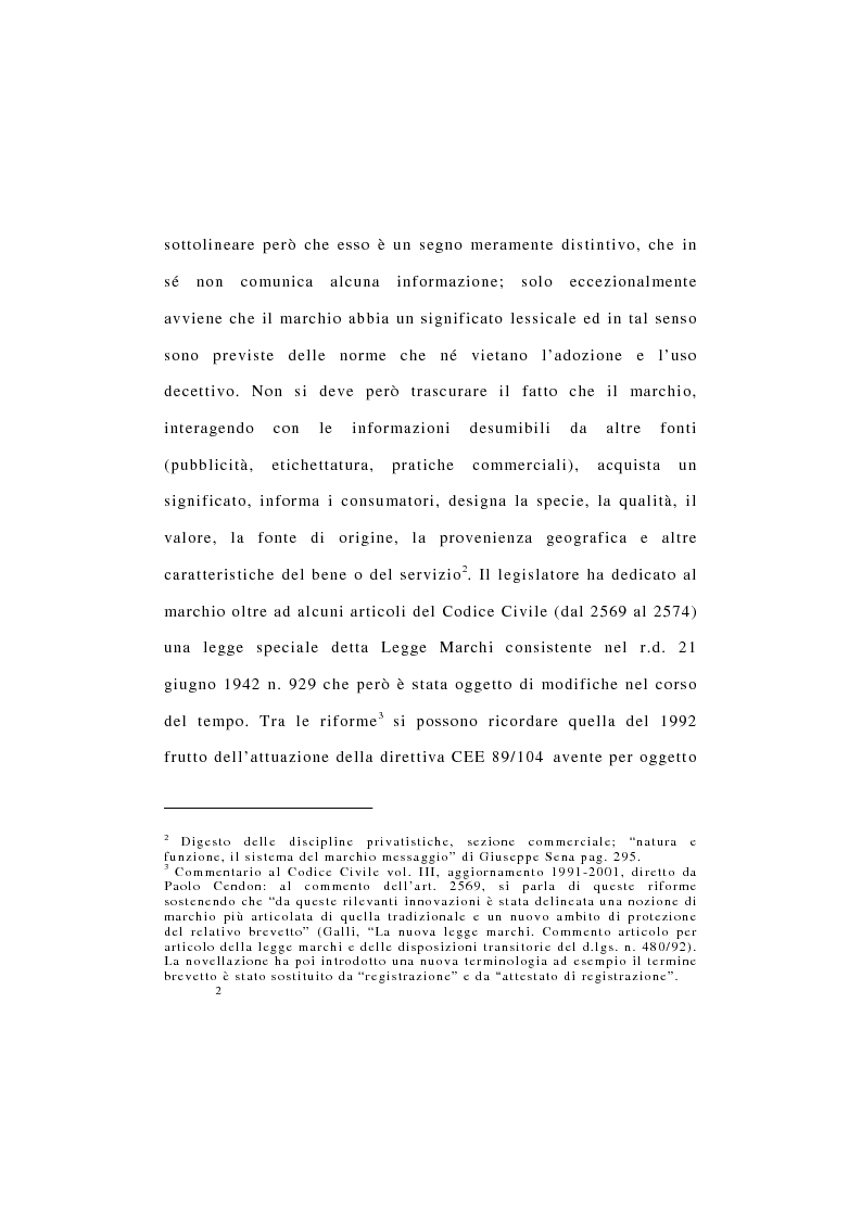 Anteprima della tesi: La Protezione del Marchio non registrato, Pagina 3