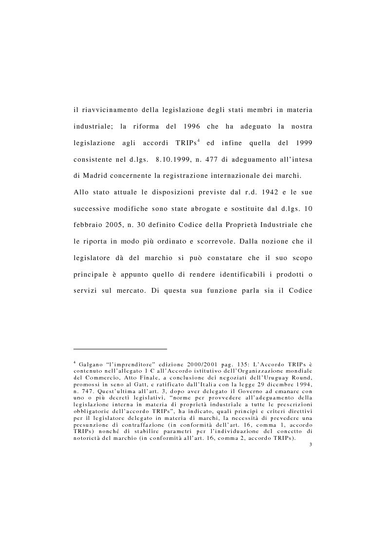 Anteprima della tesi: La Protezione del Marchio non registrato, Pagina 4