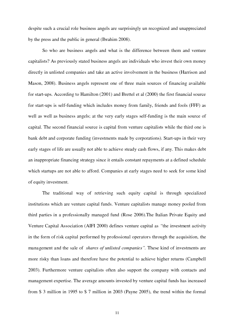 Anteprima della tesi: Investment Policies and Behavior of Italian Business Angels: an Empirical Analysis, Pagina 6