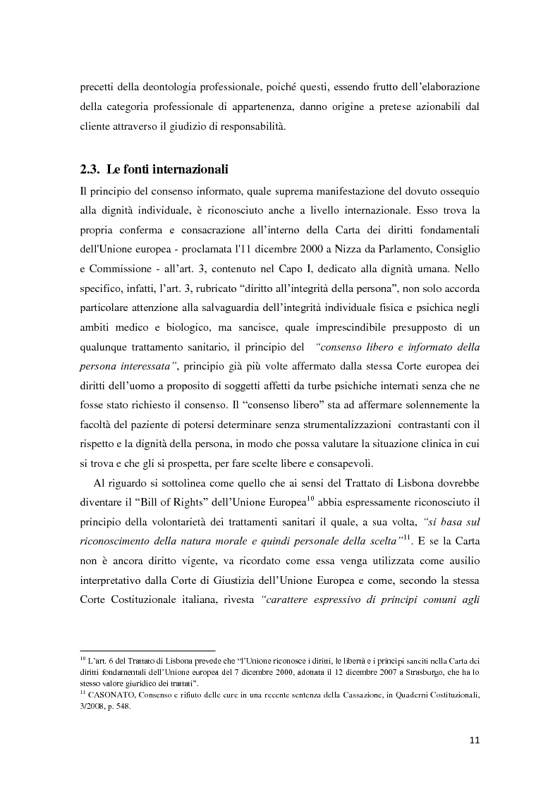 Anteprima della tesi: Consenso e rifiuto informati al trattamento medico, Pagina 10