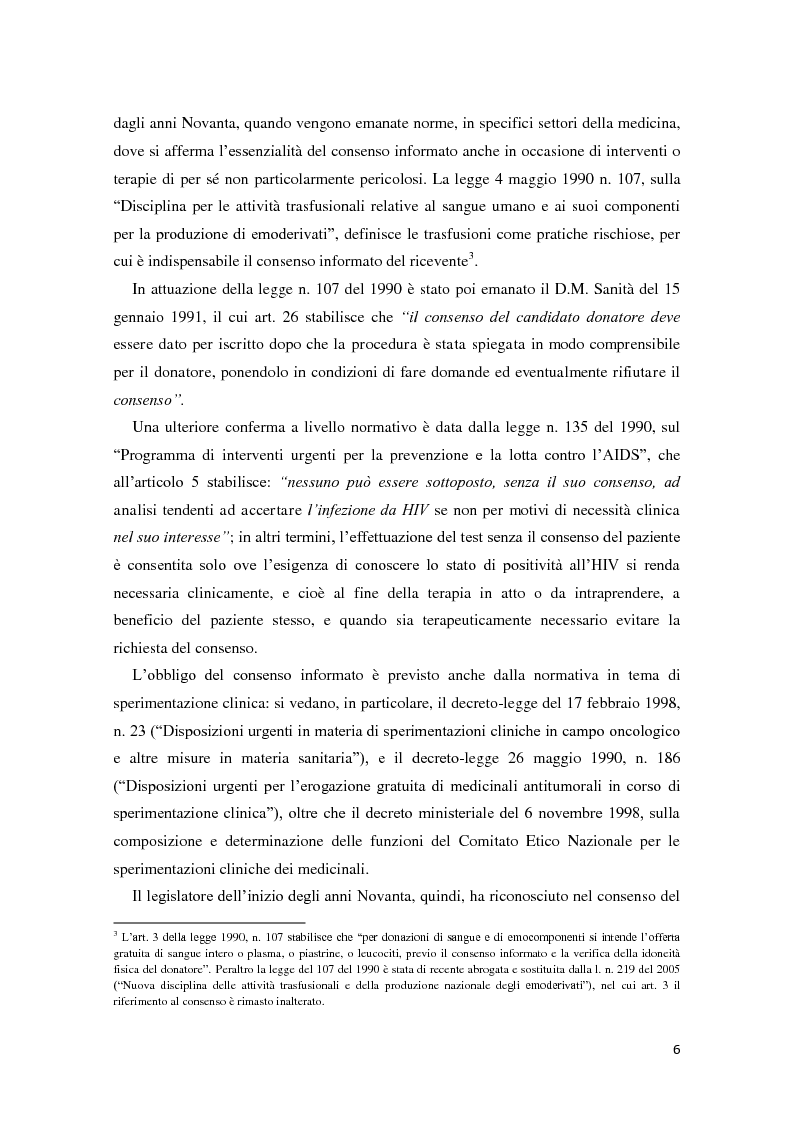 Anteprima della tesi: Consenso e rifiuto informati al trattamento medico, Pagina 5