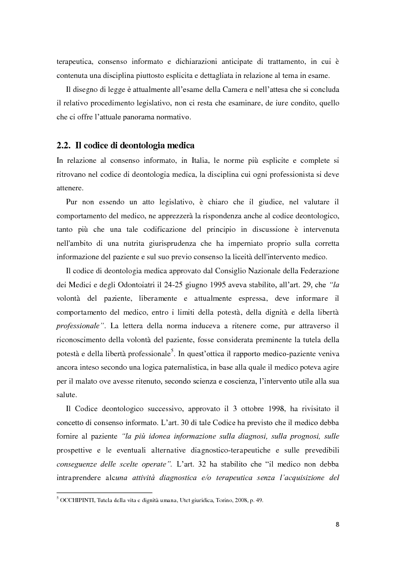 Anteprima della tesi: Consenso e rifiuto informati al trattamento medico, Pagina 7