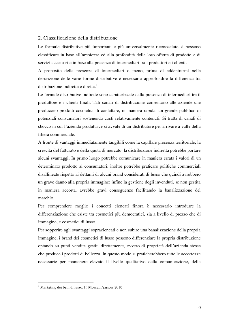 Anteprima della tesi: I canali della distribuzione del mercato cosmetico mondiale e tendenze evolutive. Le strategie della profumeria nel mercato italiano., Pagina 9