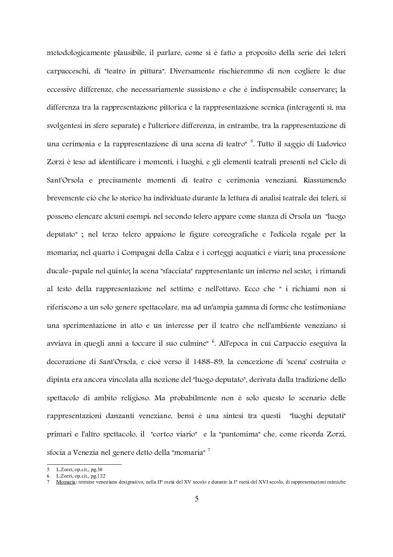 Anteprima della tesi: Osservazioni sulla danza e il balletto a Venezia, nella prima metà del '500, tratte dai Diarii di Marino Sanuto, concernenti notizie storiche di Commedie, Mumarie e Feste, Pagina 5