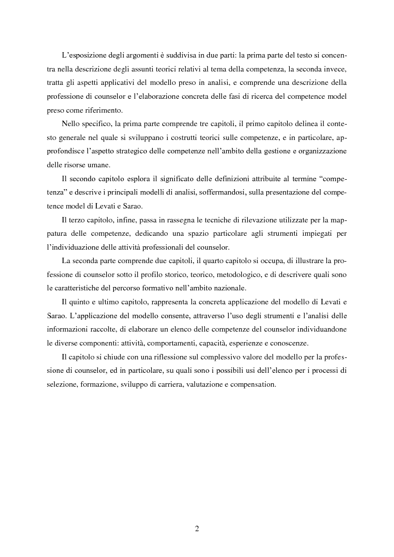Anteprima della tesi: Lo sviluppo del valore professionale del counselor attraverso l'analisi delle competenze, Pagina 3