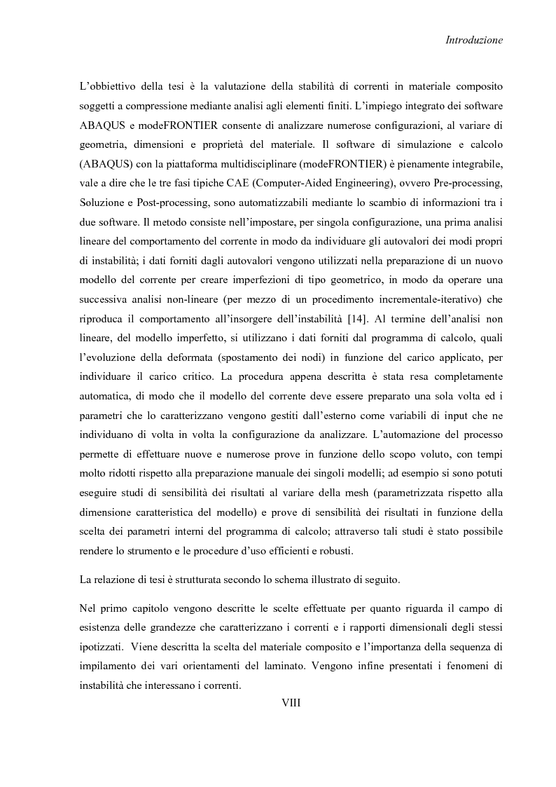 Anteprima della tesi: Valutazione della stabilità di correnti in materiale composito soggetti a compressione mediante analisi agli elementi finiti, Pagina 4