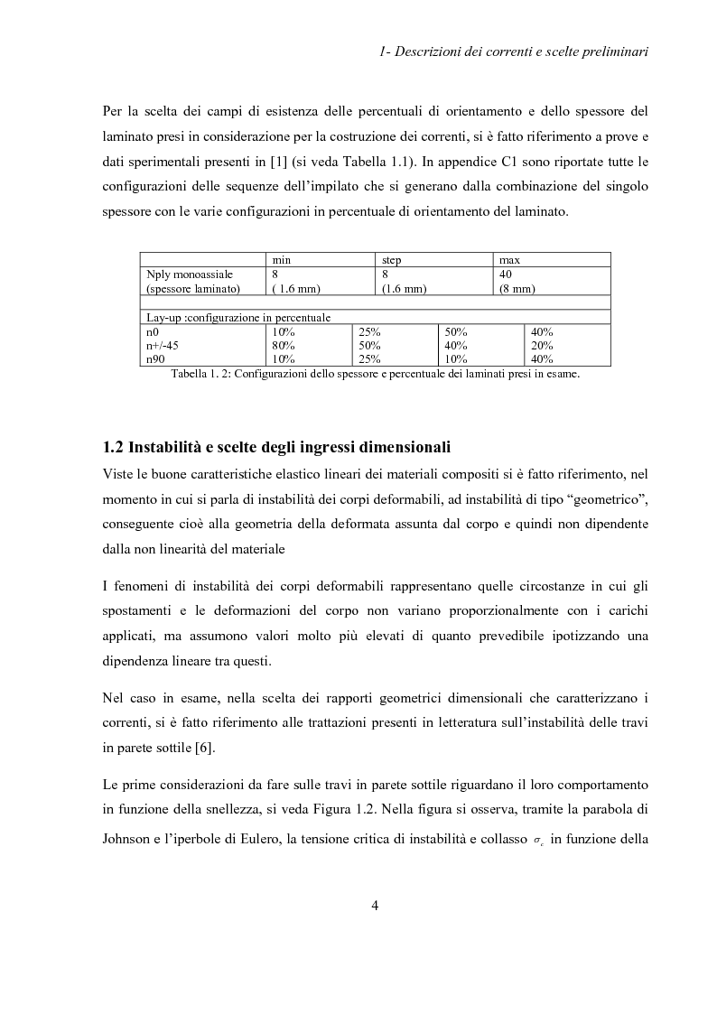 Anteprima della tesi: Valutazione della stabilità di correnti in materiale composito soggetti a compressione mediante analisi agli elementi finiti, Pagina 9