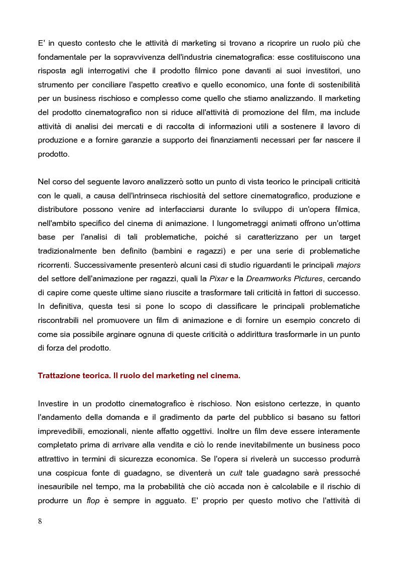 Anteprima della tesi: Il rischio nei lungometraggi di animazione - Analisi delle principali criticità di promozione e distribuzione, Pagina 4