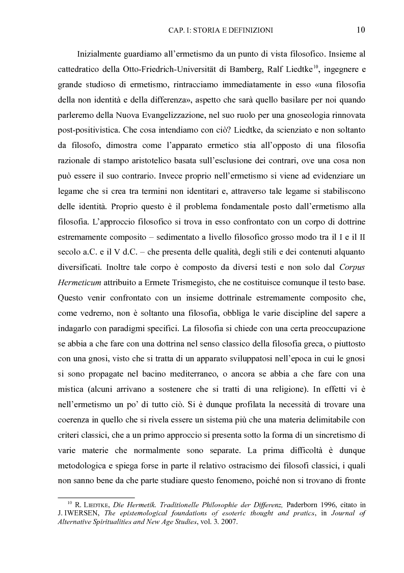 Anteprima della tesi: Ermetismo cristiano e Nuova Evangelizzazione , Pagina 6