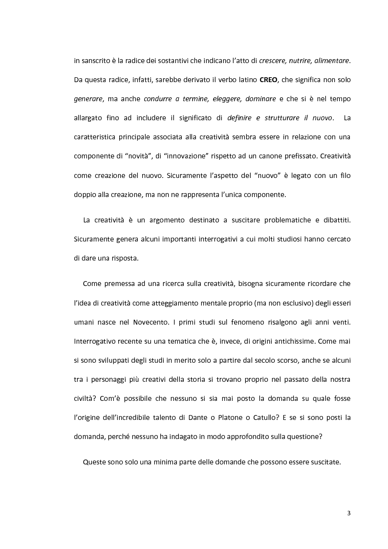 Anteprima della tesi: Creatività Umana, Pagina 3