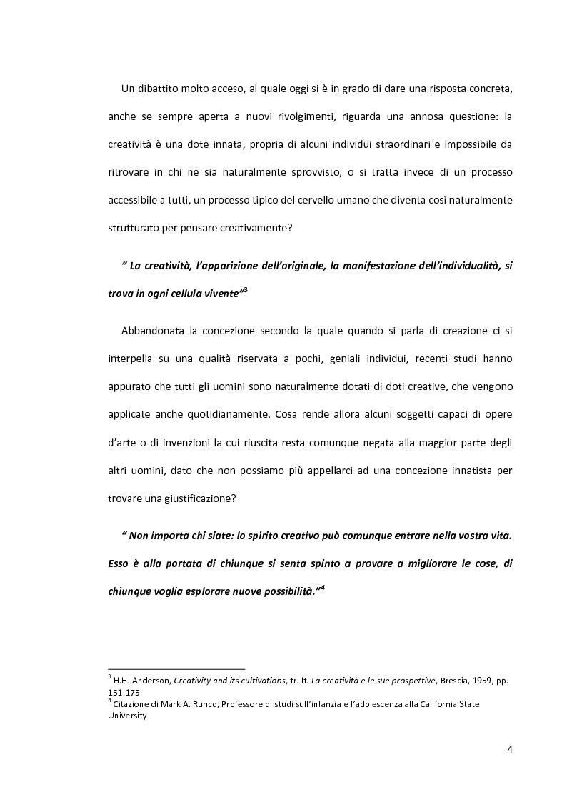 Anteprima della tesi: Creatività Umana, Pagina 4