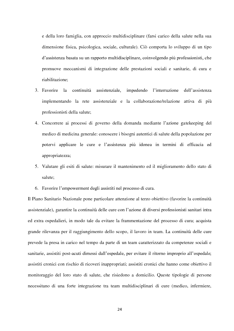 Estratto dalla tesi: Infermiere di famiglia: prospettive di integrazione e di sviluppo nel nuovo modello in rete dell’assistenza sanitaria territoriale
