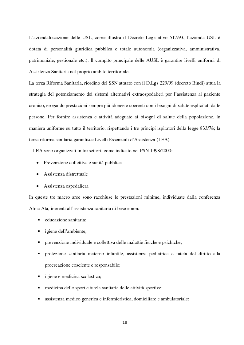 Anteprima della tesi: Infermiere di famiglia: prospettive di integrazione e di sviluppo nel nuovo modello in rete dell’assistenza sanitaria territoriale, Pagina 10