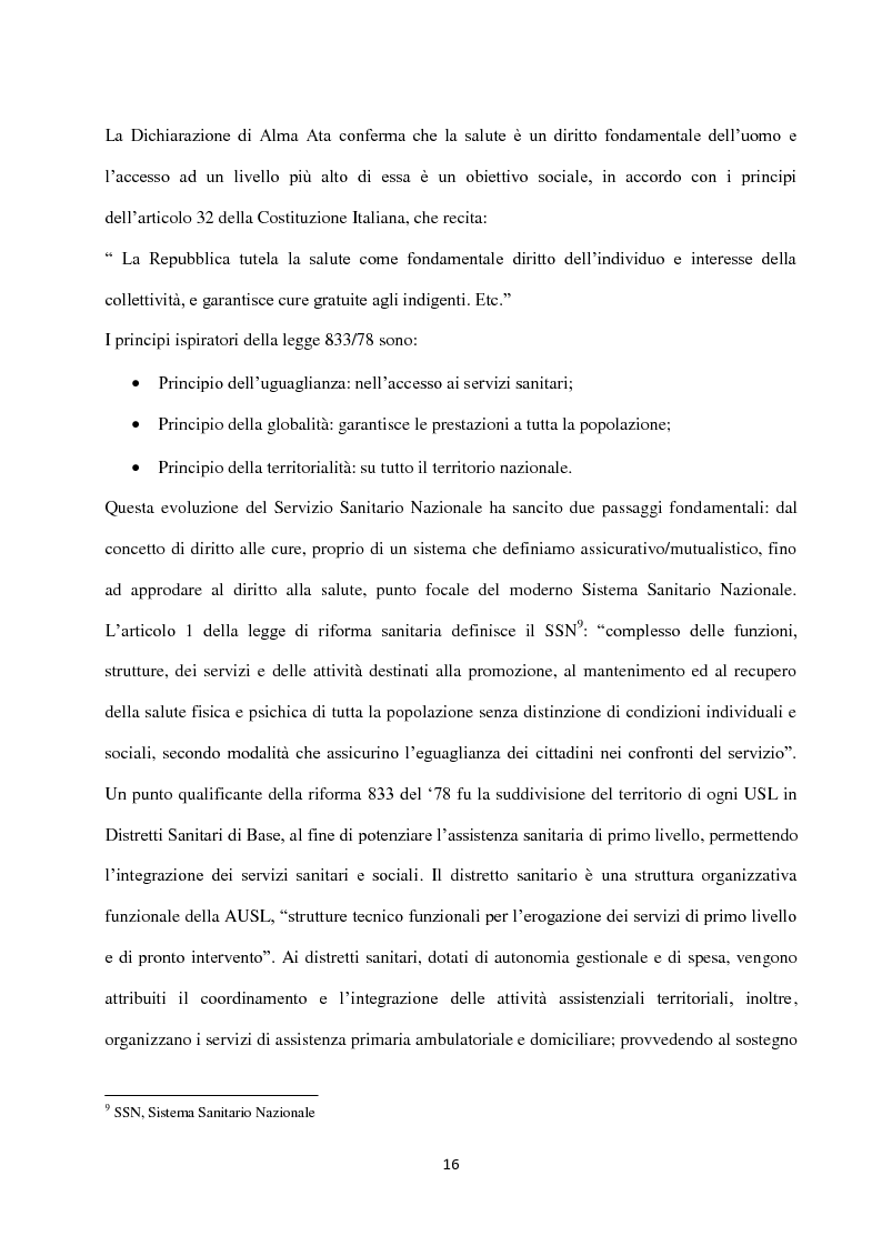Anteprima della tesi: Infermiere di famiglia: prospettive di integrazione e di sviluppo nel nuovo modello in rete dell’assistenza sanitaria territoriale, Pagina 8