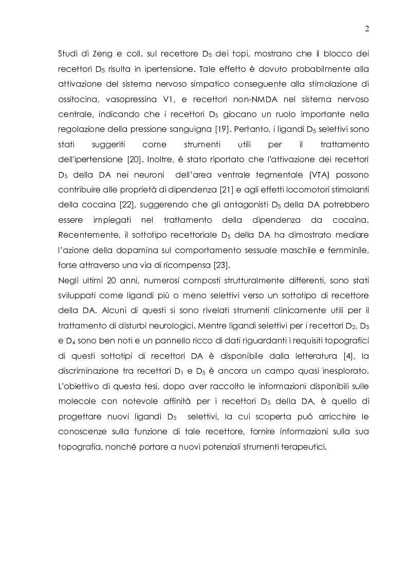 Anteprima della tesi: Sintesi di tetraidrodibenzossazecine come potenziali ligandi del recettore dopaminergico D5, Pagina 3