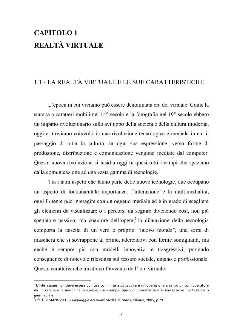 Anteprima della tesi: Realtà virtuale e realtà aumentata per i beni culturali, Pagina 5