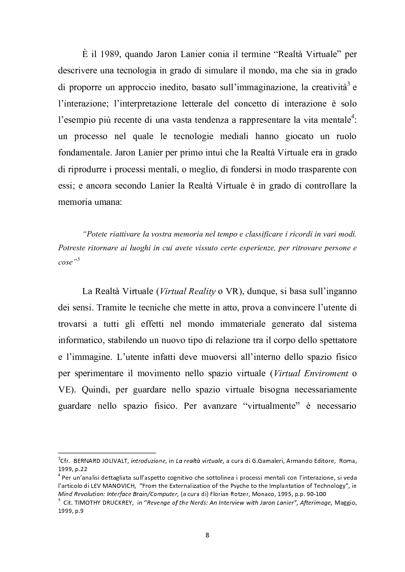 Anteprima della tesi: Realtà virtuale e realtà aumentata per i beni culturali, Pagina 6