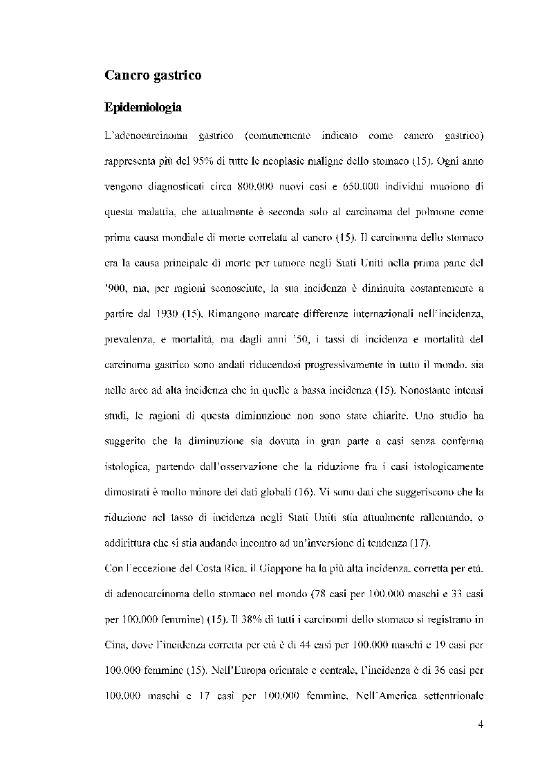 Anteprima della tesi: Valutazione del ratio linfonodale nella prognosi dei pazienti operati per cancro gastrico, Pagina 5