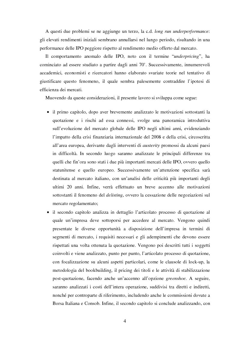 Anteprima della tesi: Il fenomeno dell'underpricing nelle offerte pubbliche iniziali per il periodo 2003-2012: un'analisi empirica sul mercato azionario italiano, Pagina 3