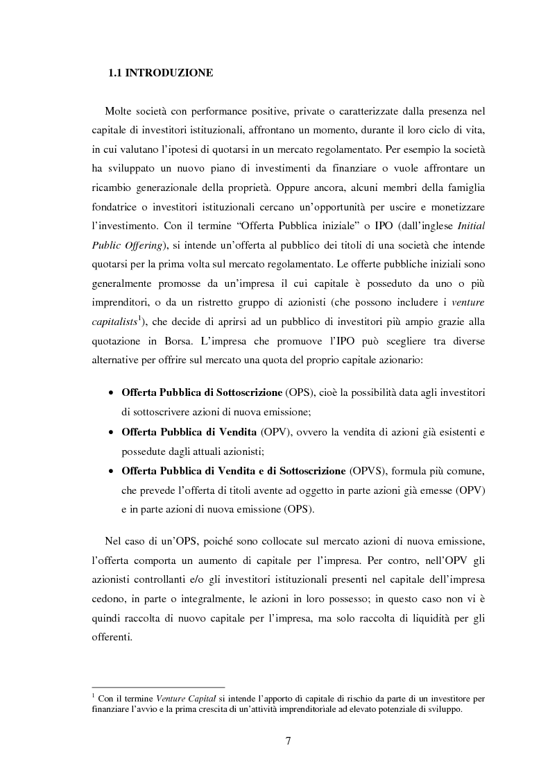 Anteprima della tesi: Il fenomeno dell'underpricing nelle offerte pubbliche iniziali per il periodo 2003-2012: un'analisi empirica sul mercato azionario italiano, Pagina 5