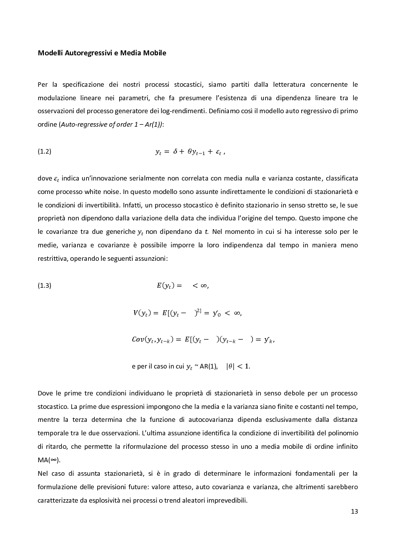 Anteprima della tesi: Modelli GARCH multivariati e strategie di allocazione ottimale di portafoglio, Pagina 5
