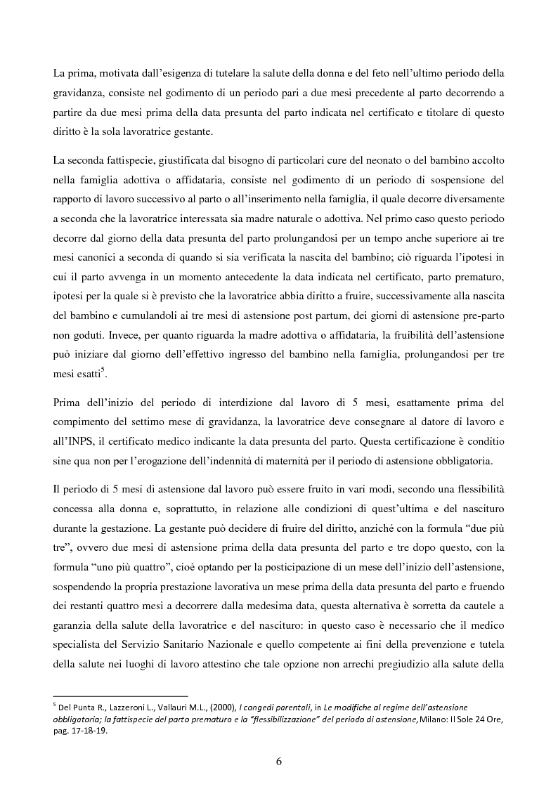 Anteprima della tesi: Congedo di maternità e paternità, congedi parentali e strategie di conciliazione, Pagina 3