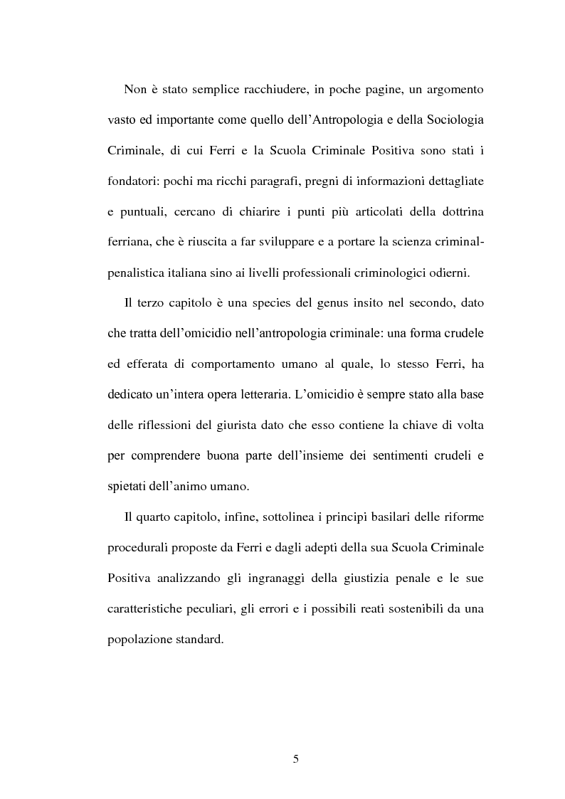 Anteprima della tesi: Enrico Ferri e la sociologia criminale, Pagina 4