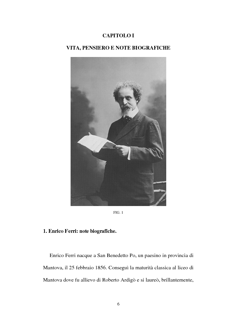 Anteprima della tesi: Enrico Ferri e la sociologia criminale, Pagina 5