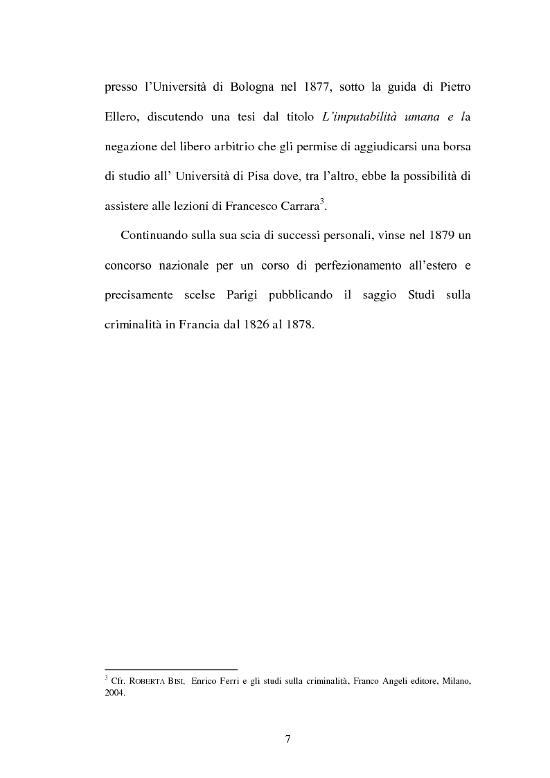 Anteprima della tesi: Enrico Ferri e la sociologia criminale, Pagina 6