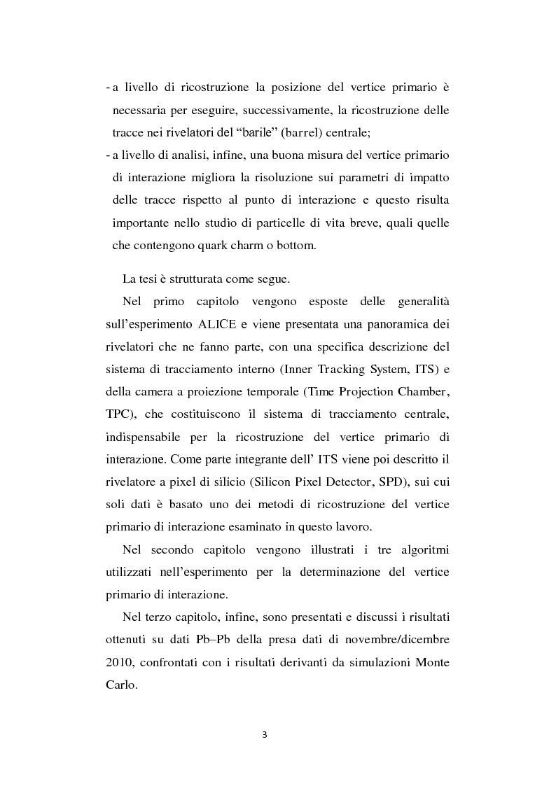 Anteprima della tesi: La ricostruzione del vertice primario di interazione nell'esperimento ALICE, Pagina 4