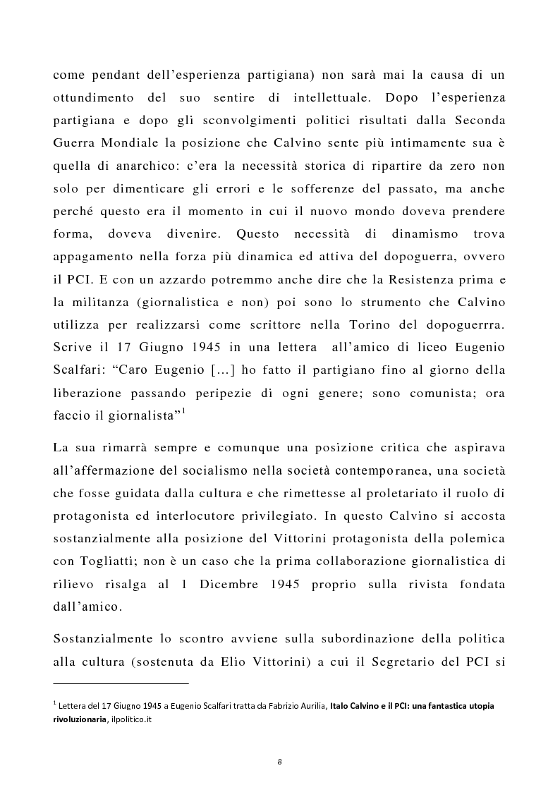 Anteprima della tesi: Calvino Scrittore Giornalista, Pagina 5